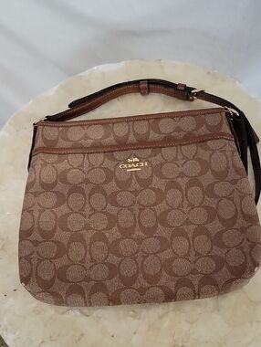Coach  signature coated canvas file crossbody